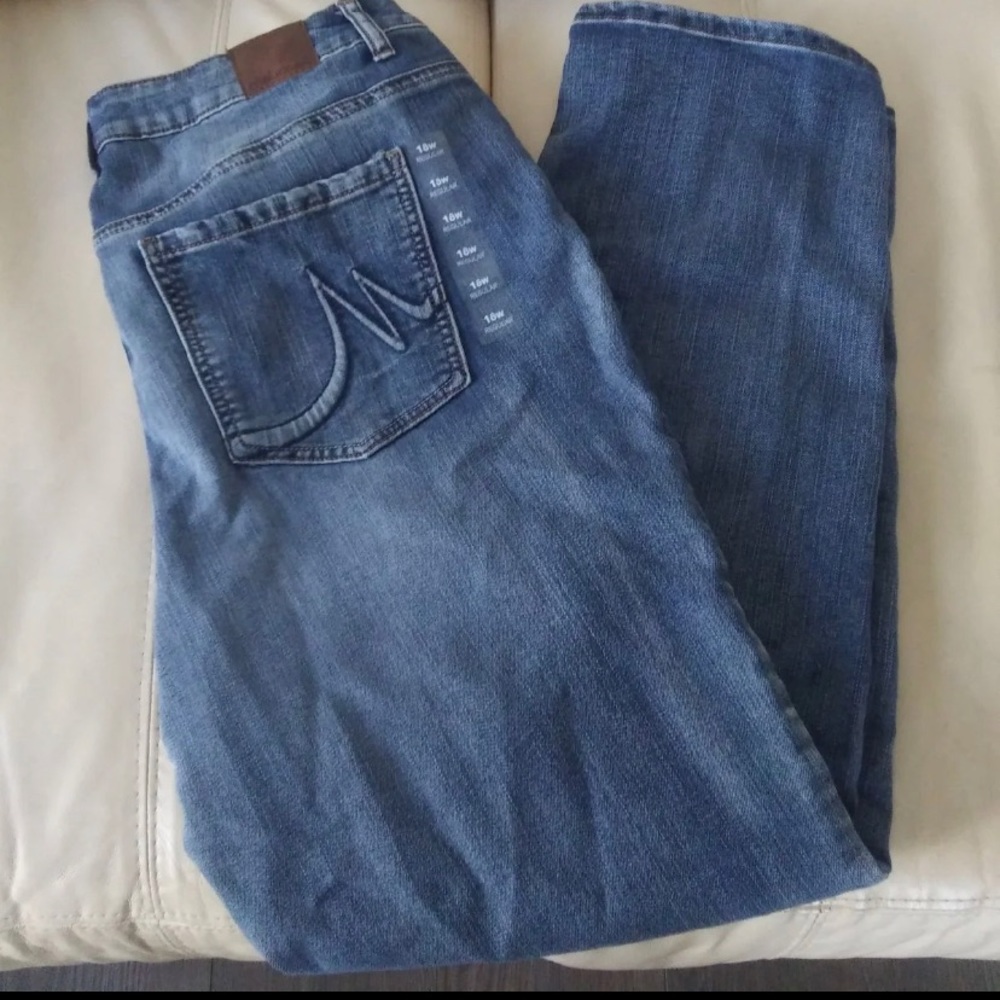 Maurices straight leg jeans.  Mid-rise, size 18W.